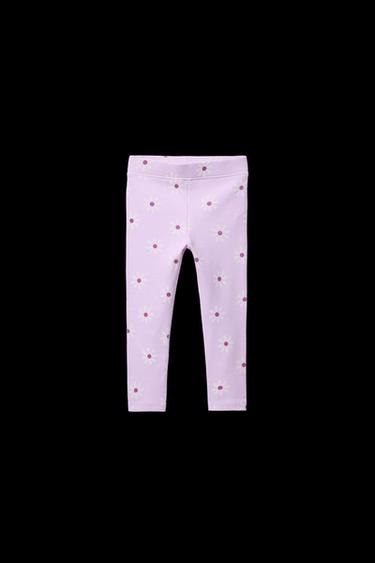 RIBBED PRINTED LEGGINGS - Mauve by Zara - Image 0
