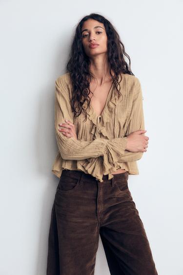 CHEMISE TEXTURÉE À VOLANTS - Gaufrette de Zara - Image 3