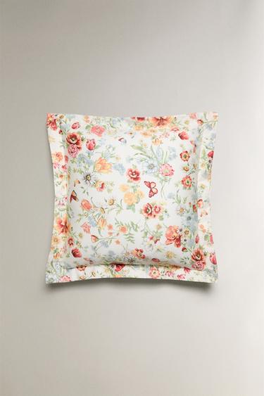 FLORAL PRINT SATEEN PILLOWCASE - Oyster-white by Zara - Image 2