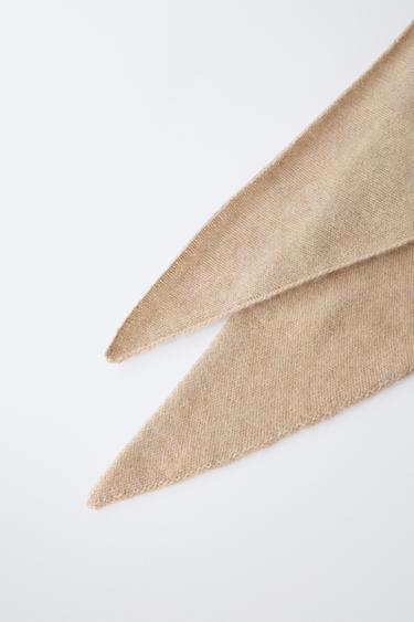 FOULARD TRIANGULAIRE 100 % CACHEMIRE - Sable de Zara - Image 2