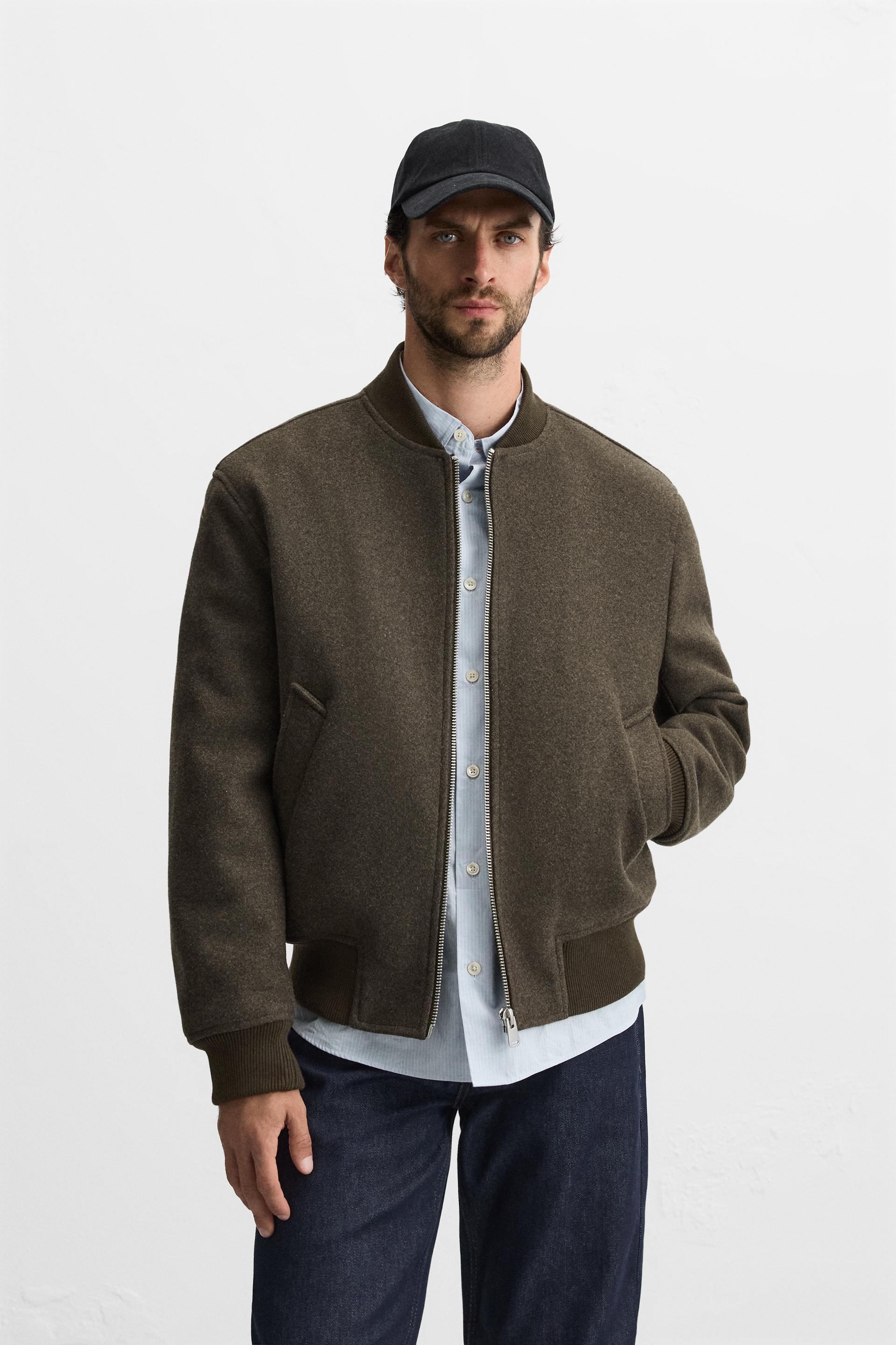 Green bomber jacket zara best sale