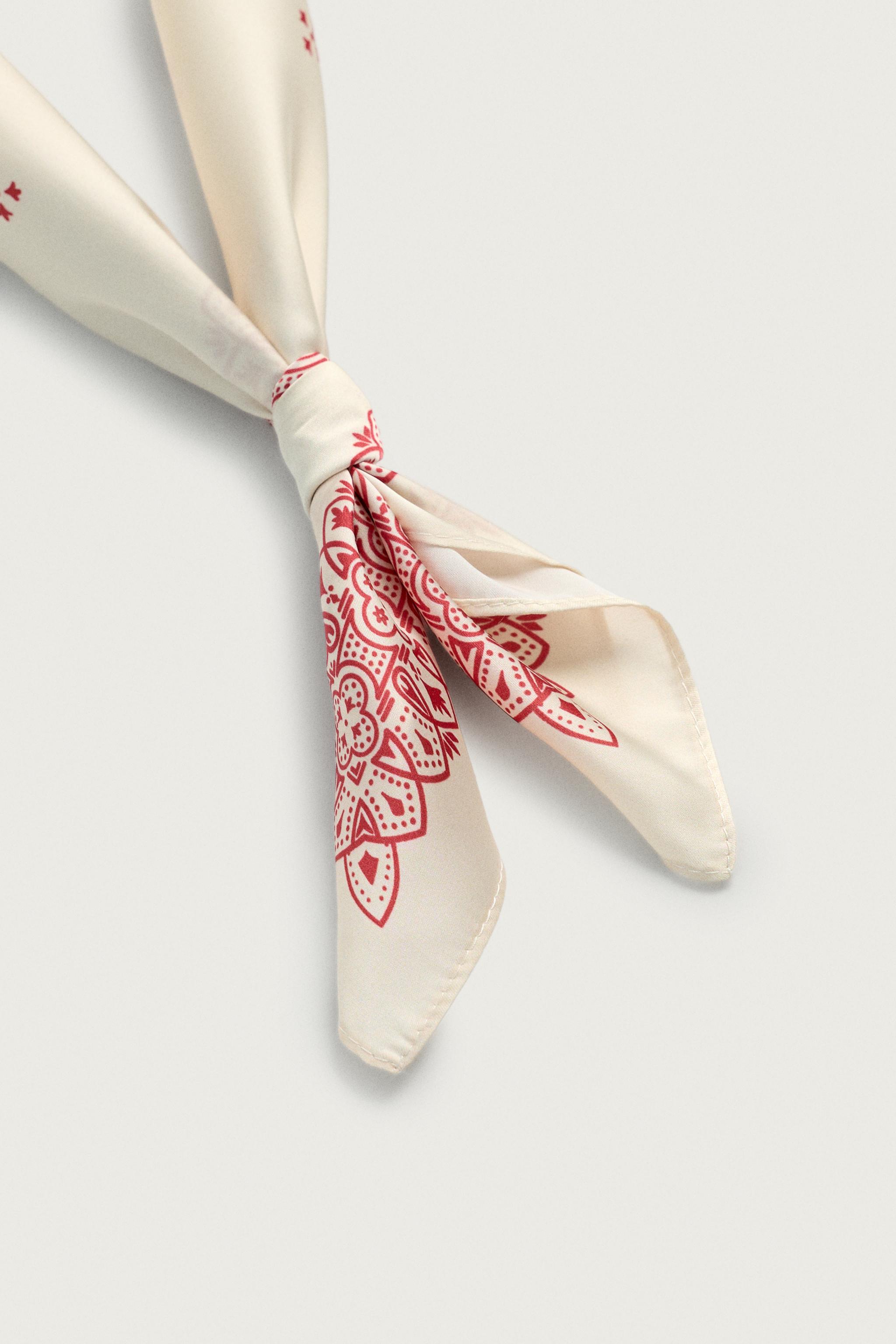 Zara Geometrik Desenli Saten Bandana görsel 6