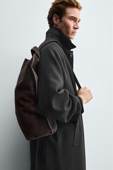 Zara LEATHER SHOPPER BAG - Brown - Image 0