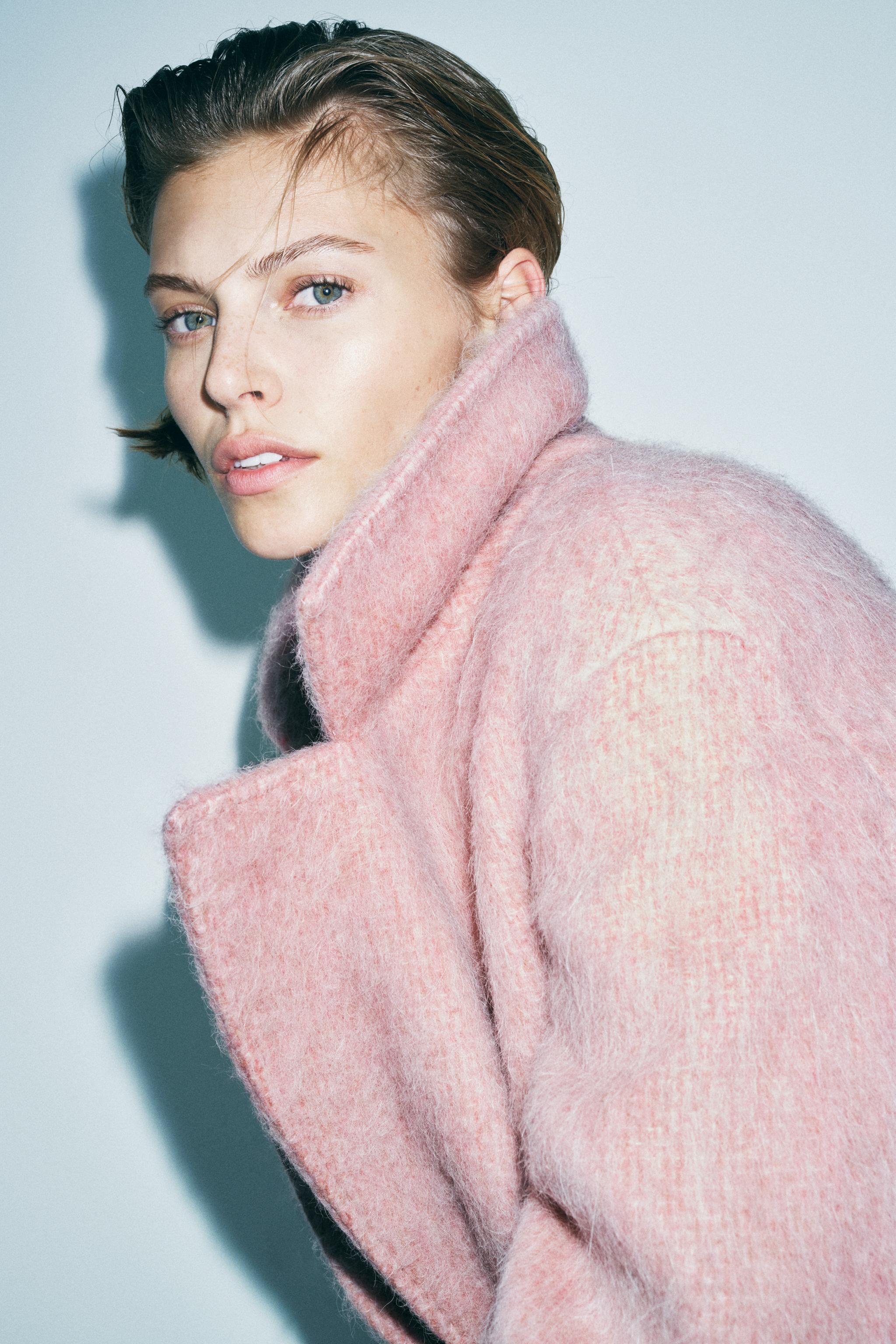 WOOL BLEND OVERSIZE COAT ZW COLLECTION - Pastel pink | ZARA