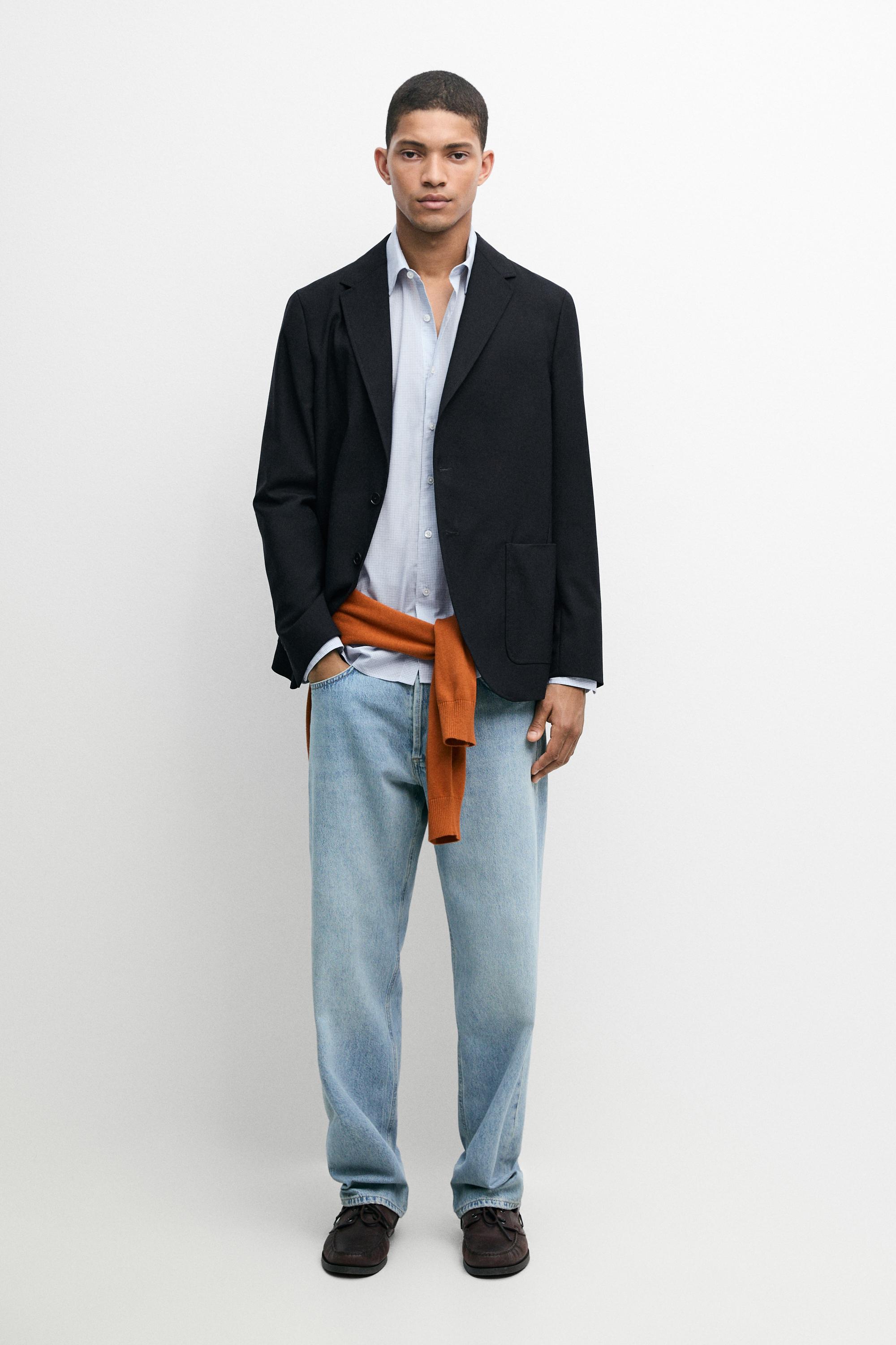 Textured cold wool blazer