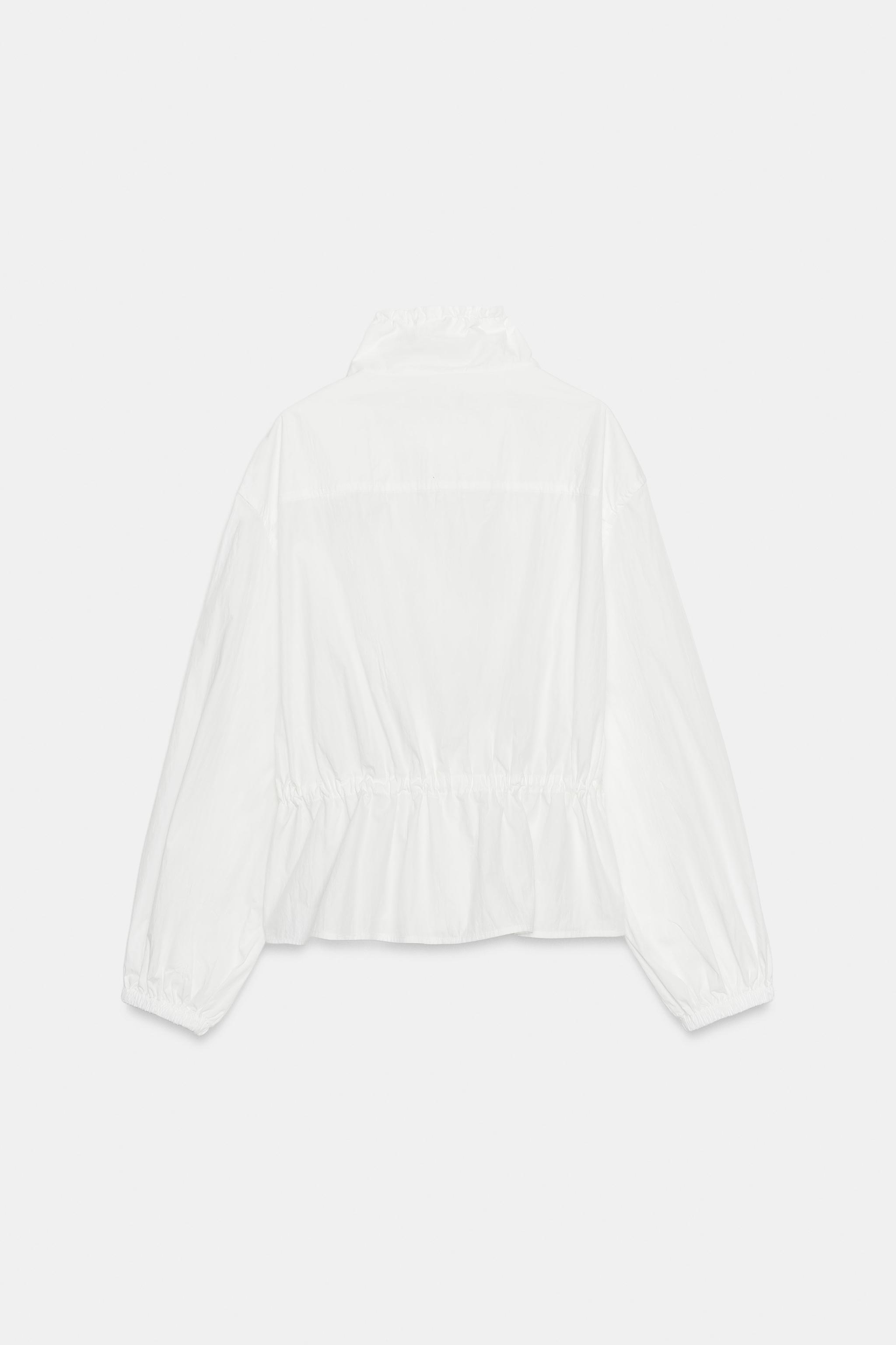 Женские куртки Zara HIGH-NECK DRAWSTRING JACKET — фото 3