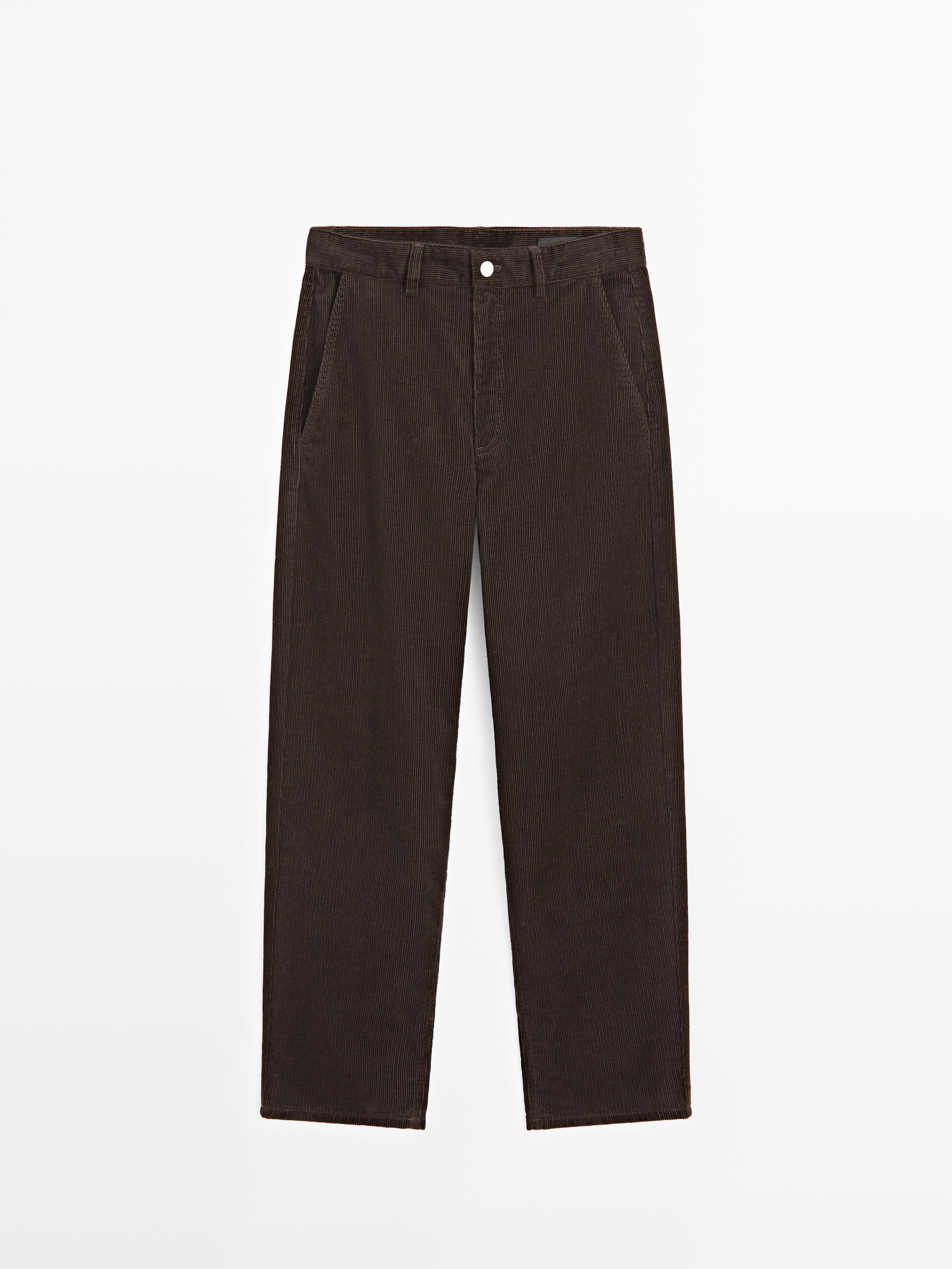 Pantalon barrel fit en velours côtelé