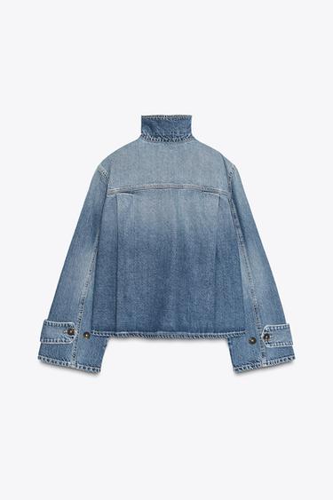 TRF HIGH NECK DENIM JACKET - Blue by Zara - Image 6