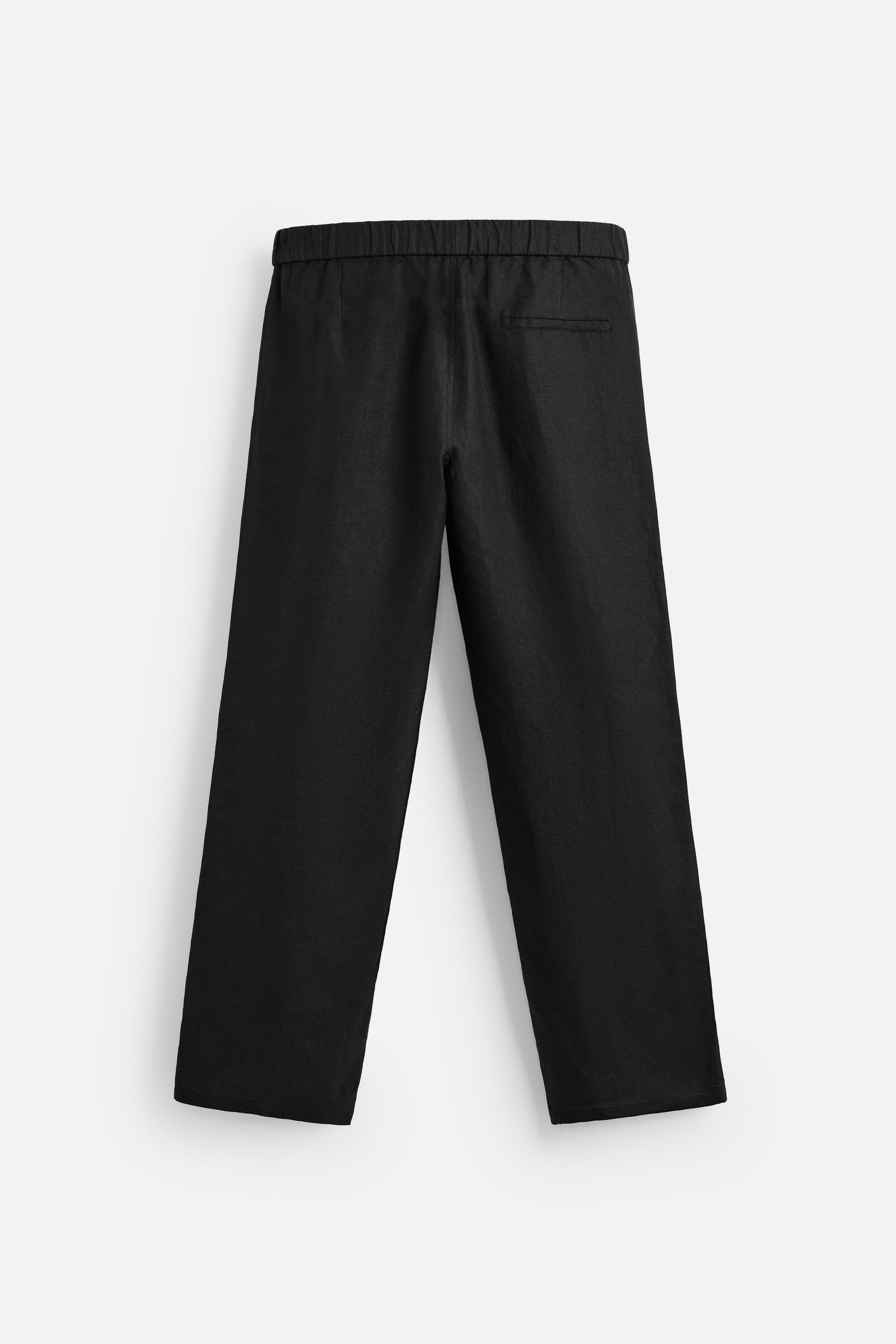 LINEN PANTS IN 100% LINEN - Black | ZARA United States