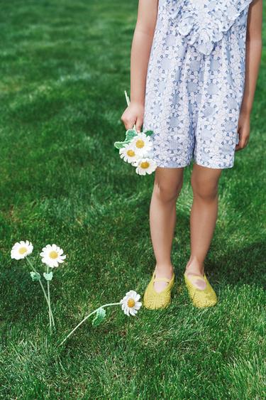 BRAIDED BALLET FLATS - Yellow by Zara