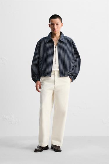 STRIPED TEXTURED JACKET - Stripes by Zara