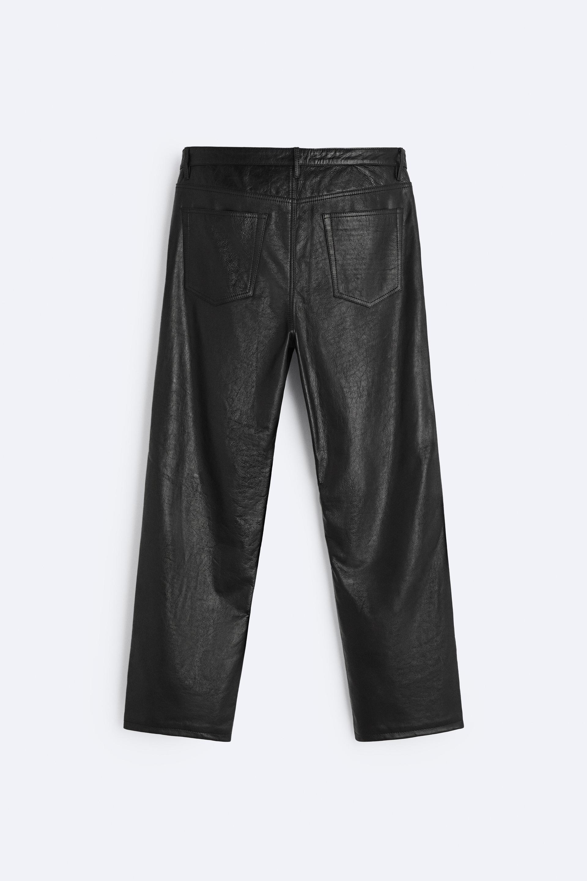 STRAIGHT FIT LEATHER PANTS