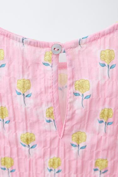 FLORAL PRINT RUFFLE TOP - Pink by Zara - Image 3