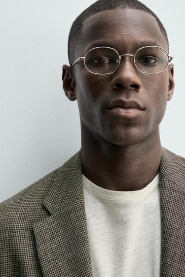 VESTE REGULAR FIT PIED-DE-POULE - Marron de Zara - Image 4