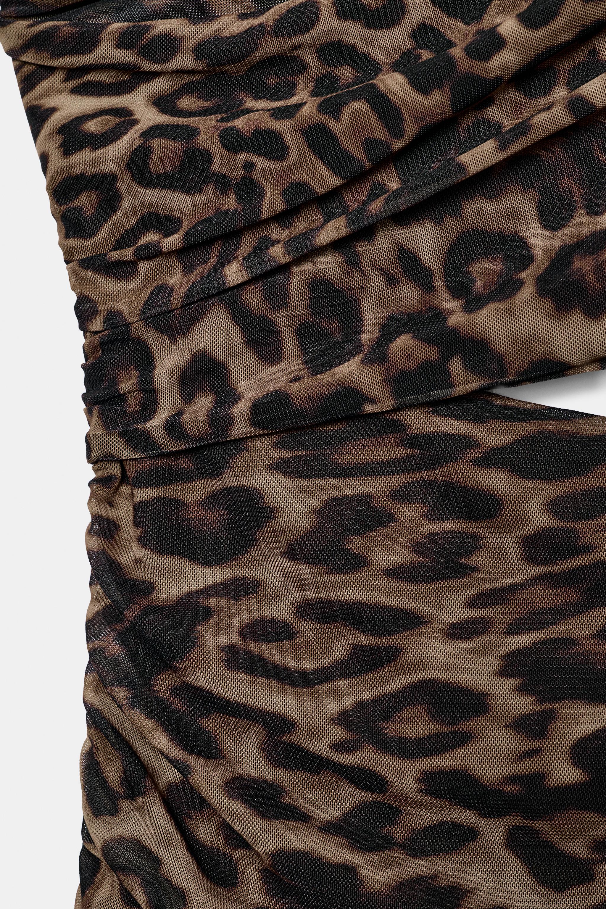 ANIMAL PRINT SLIT MAXI DRESS