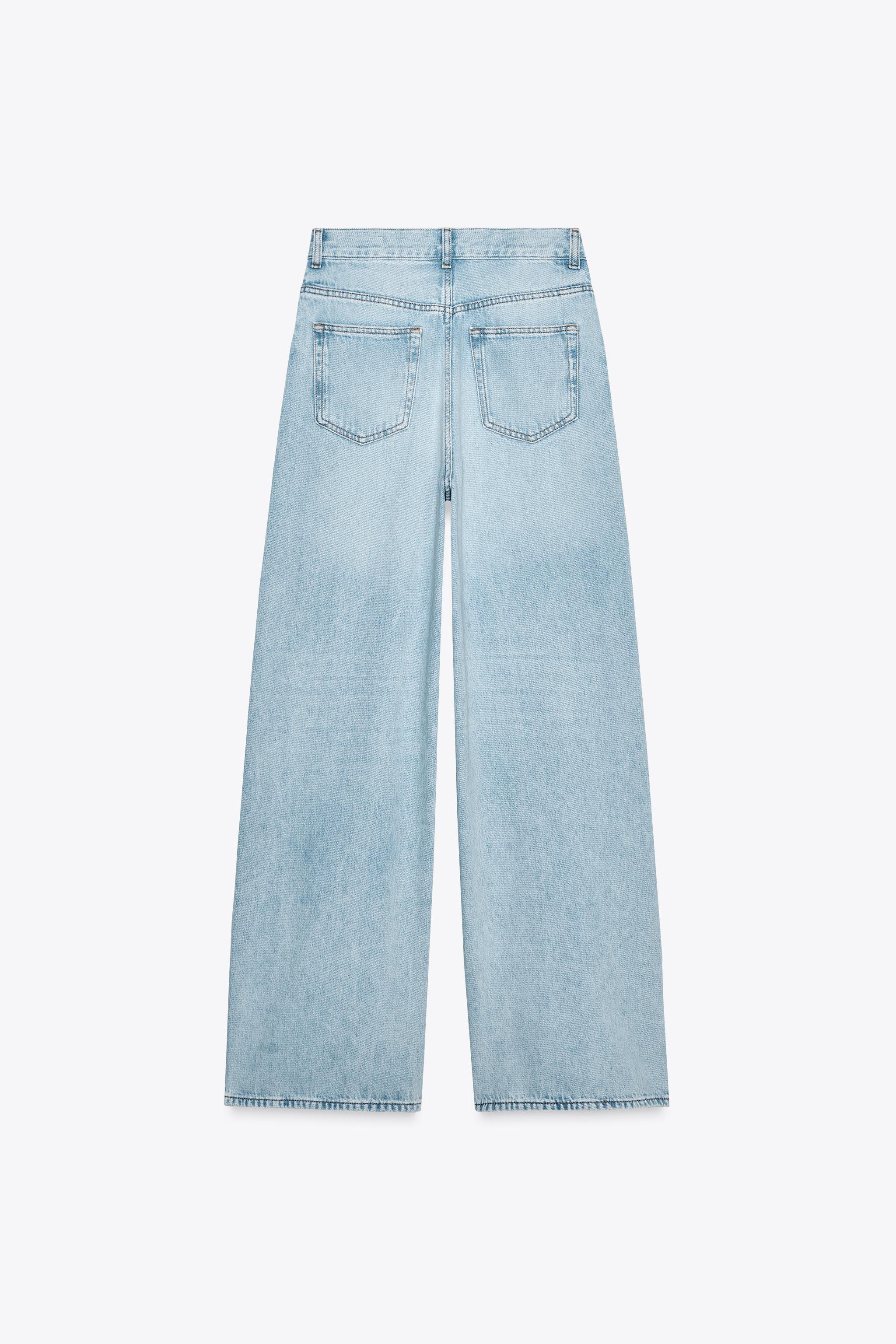 ZW COLLECTION HIGH-WAISTED PALAZZO JEANS - Blue | ZARA