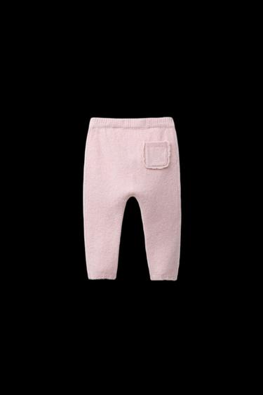 KNITTED LEGGINGS WITH FRILL POCKET - Light pink by Zara