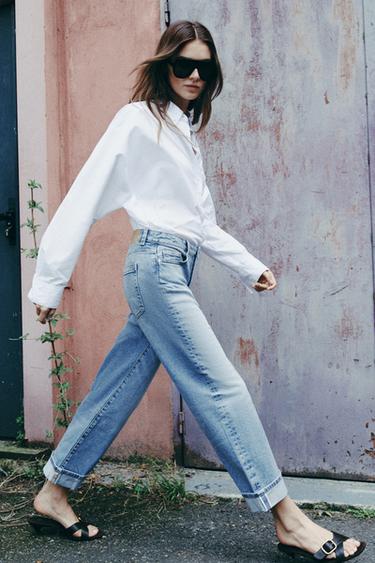 JEAN Z1975 RELAXED FIT TAILLE MOYENNE REVERS BAS - Bleu moyen de Zara - Image 4