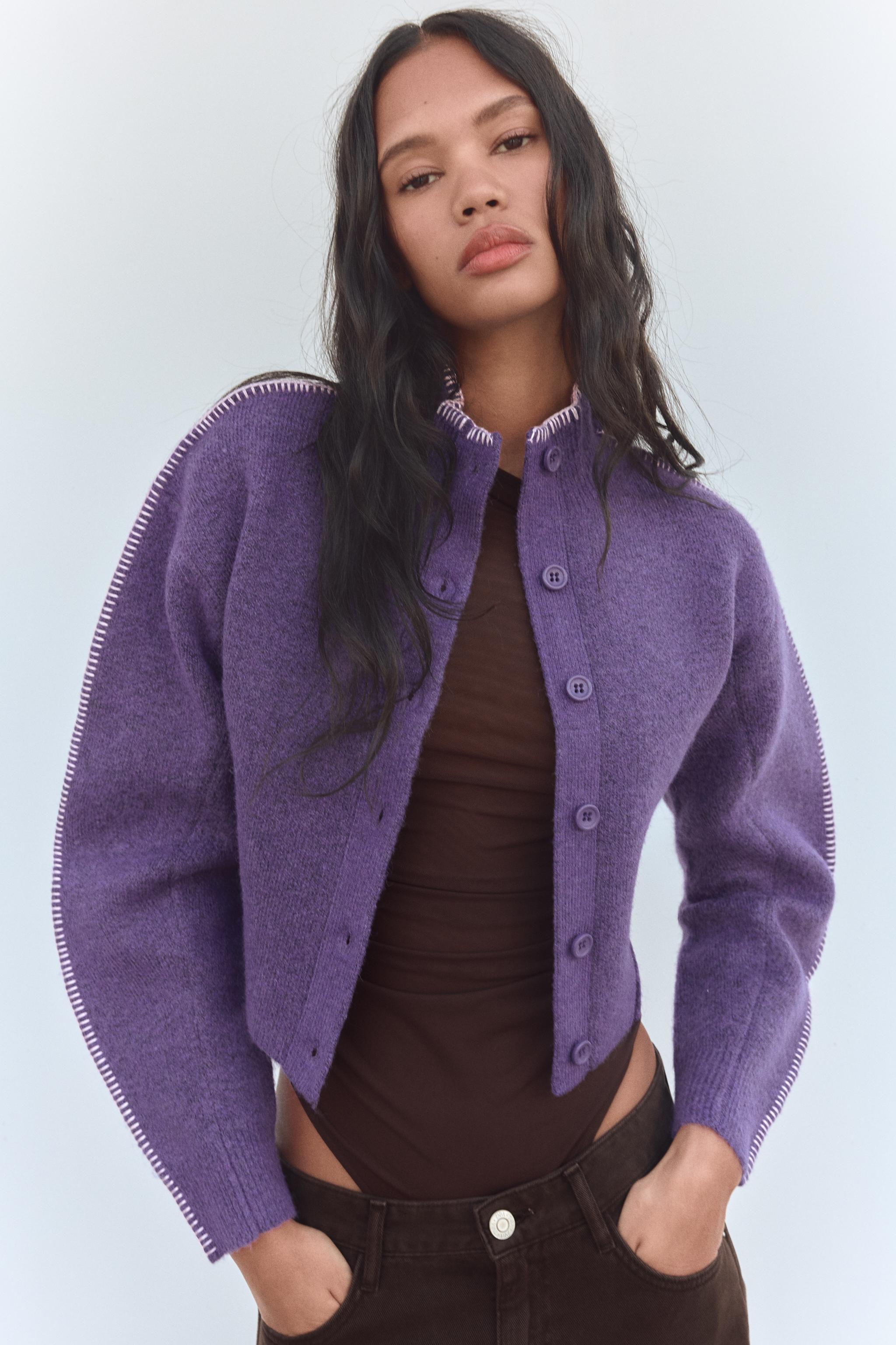 Purple cardigans hotsell