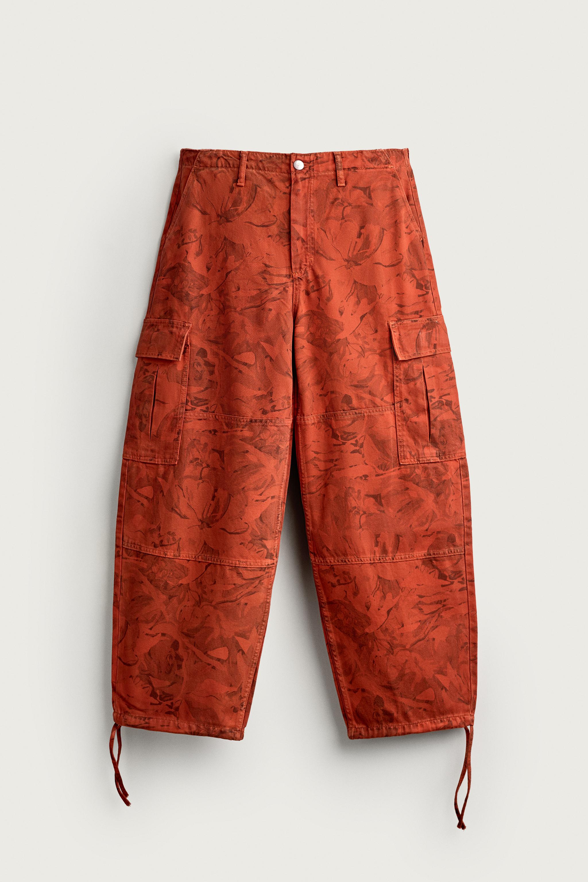 ABSTRACT-PRINT BALLOON-FIT CARGO PANTS