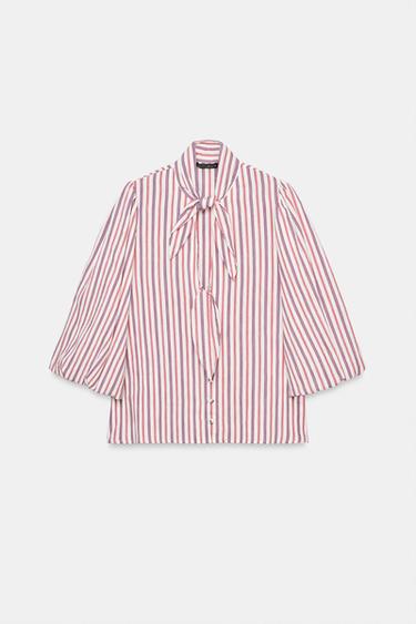 CAMISA RAYAS LAZADAS - rojo/marino de Zara - Imagen 0