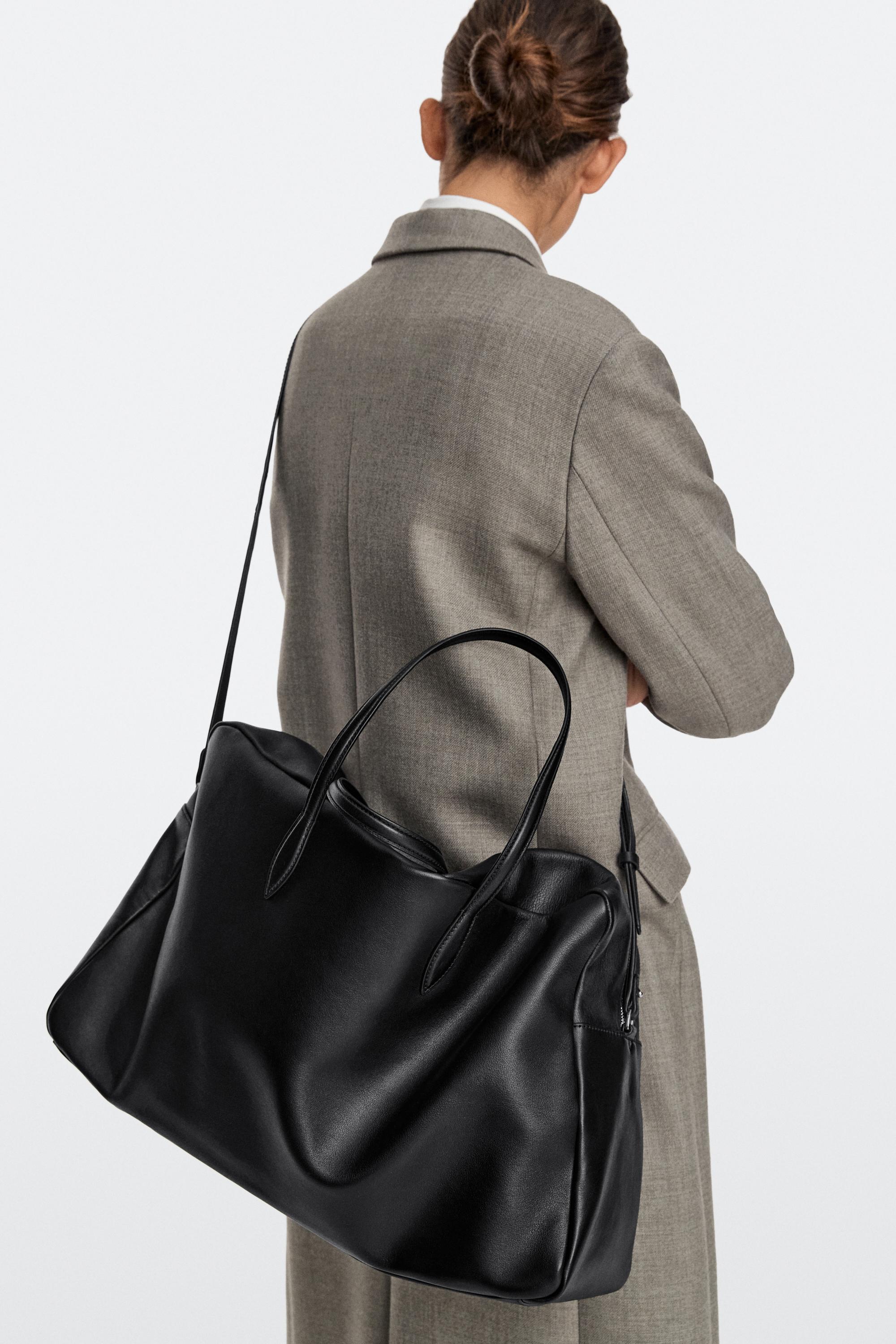XL duffle bag in Nappa leather - Black | ZARA Canada