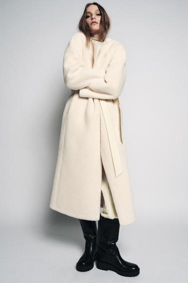 Zara WATER REPELLENT LEATHER BOOTS WITH LUG SOLES - Black