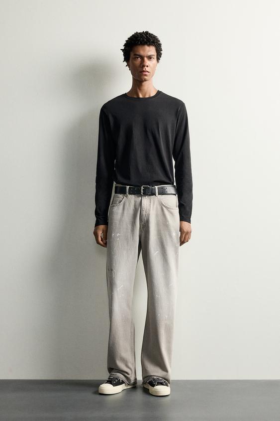 JEANS LOOSE FIT - Gris de Zara - Imagen 0