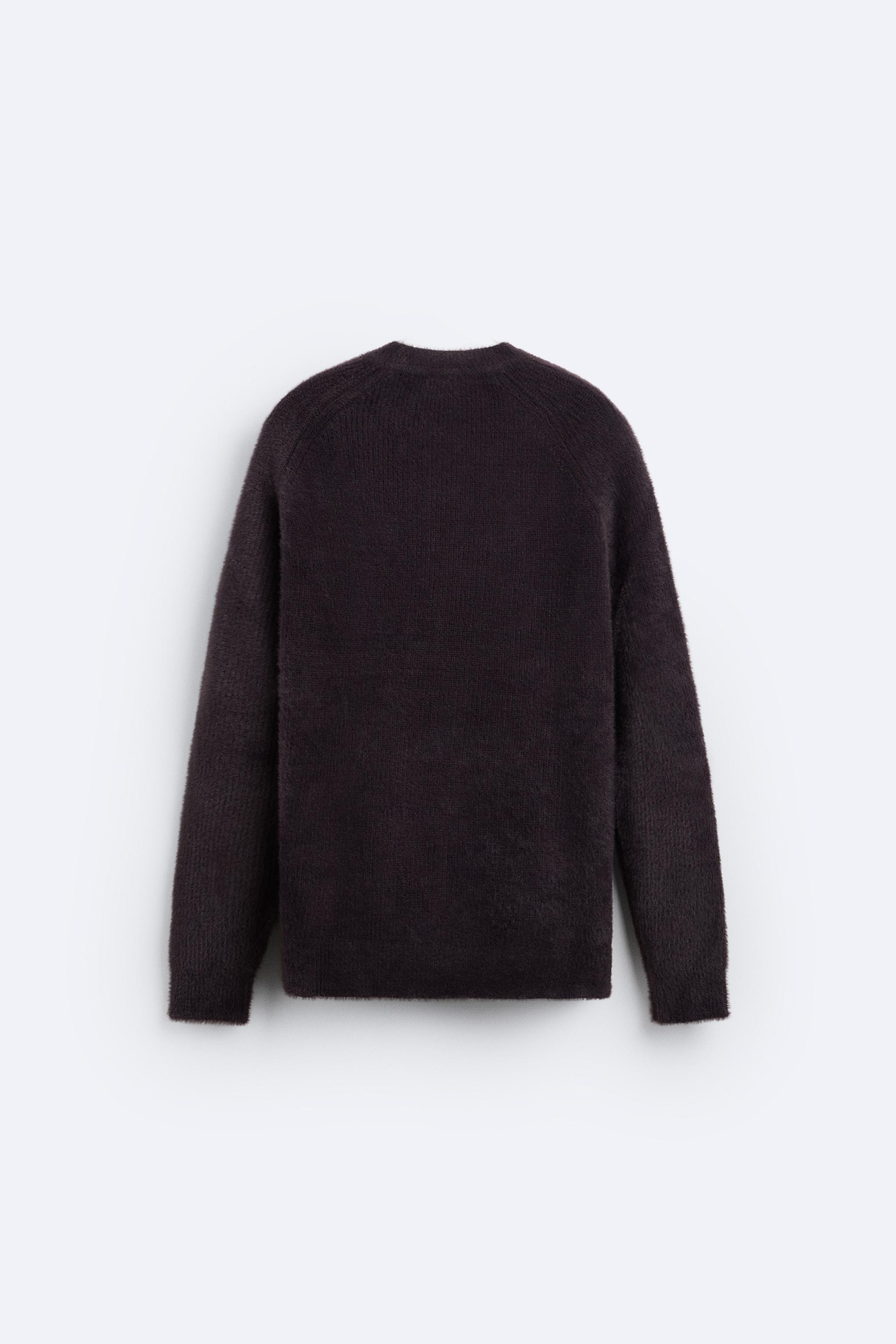 テクスチャーフェイクファーセーター - チャコールグレー | ZARA Japan 