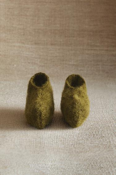 Zara DEČJE PATOFNE OD ALPAKE – Zelena