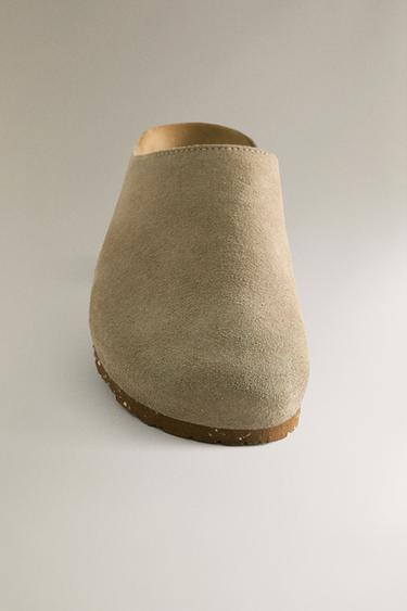 MINIMALIST LEATHER CLOGS - Grey by Zara - Image 4