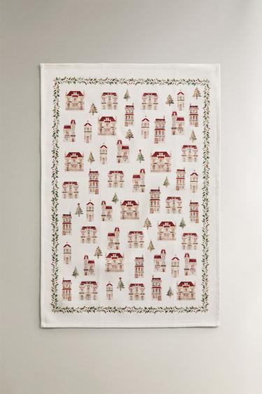 PACK OF COTTON CHRISTMAS HOUSE TEA TOWELS (PACK OF 2) - Red by Zara - Image 1