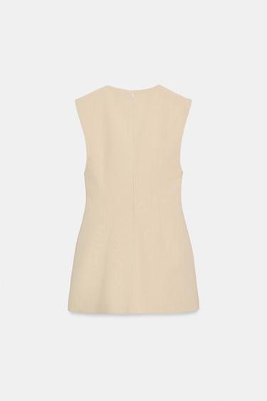 STRIPED SHORT DRESS - Ecru/Yellow by Zara - Image 4