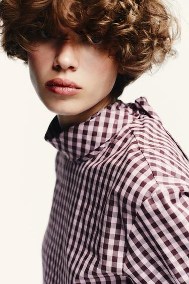 GINGHAM POPLIN SHIRT - Pinks by Zara - Image 4