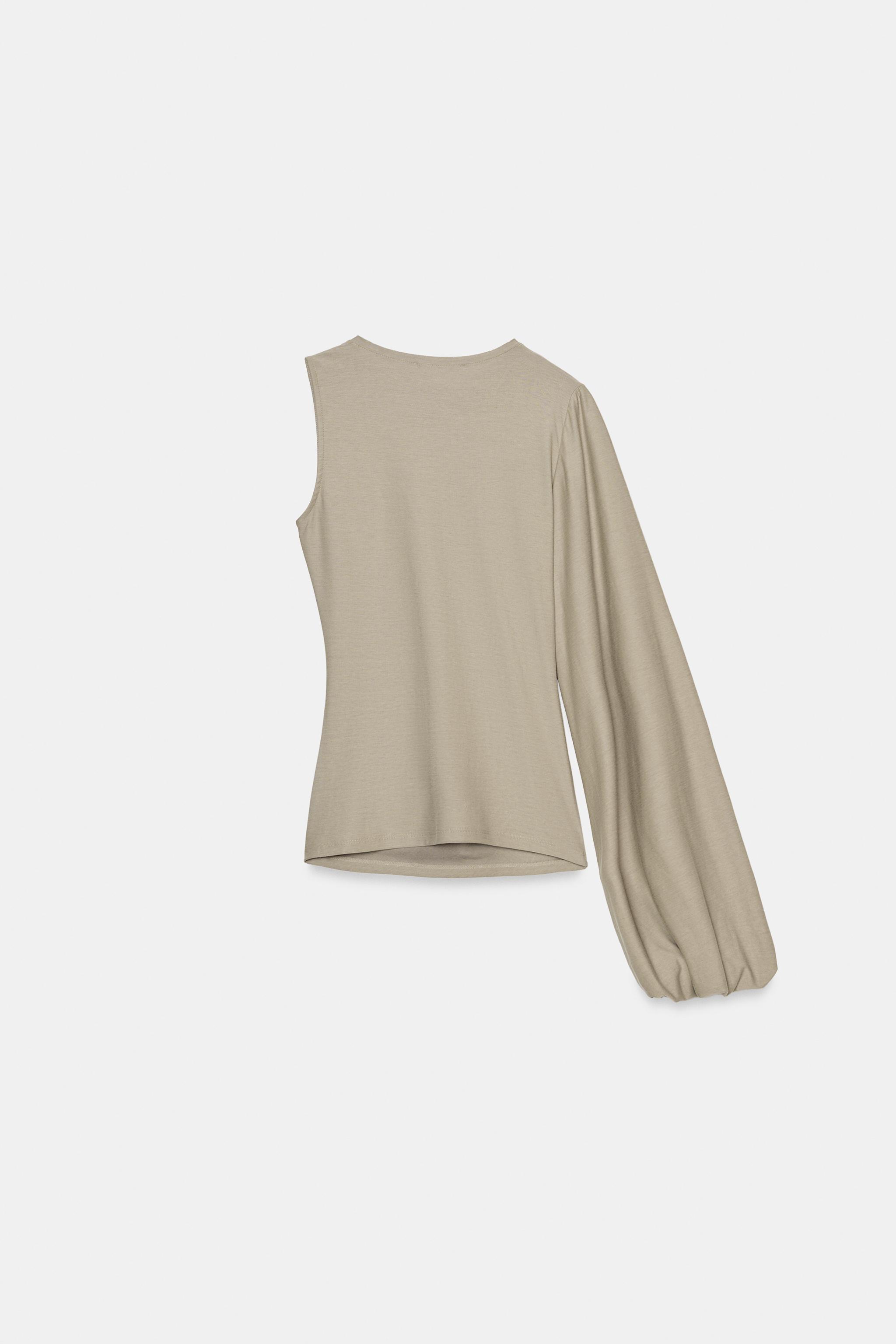 ASYMMETRIC PUFF SLEEVE TOP