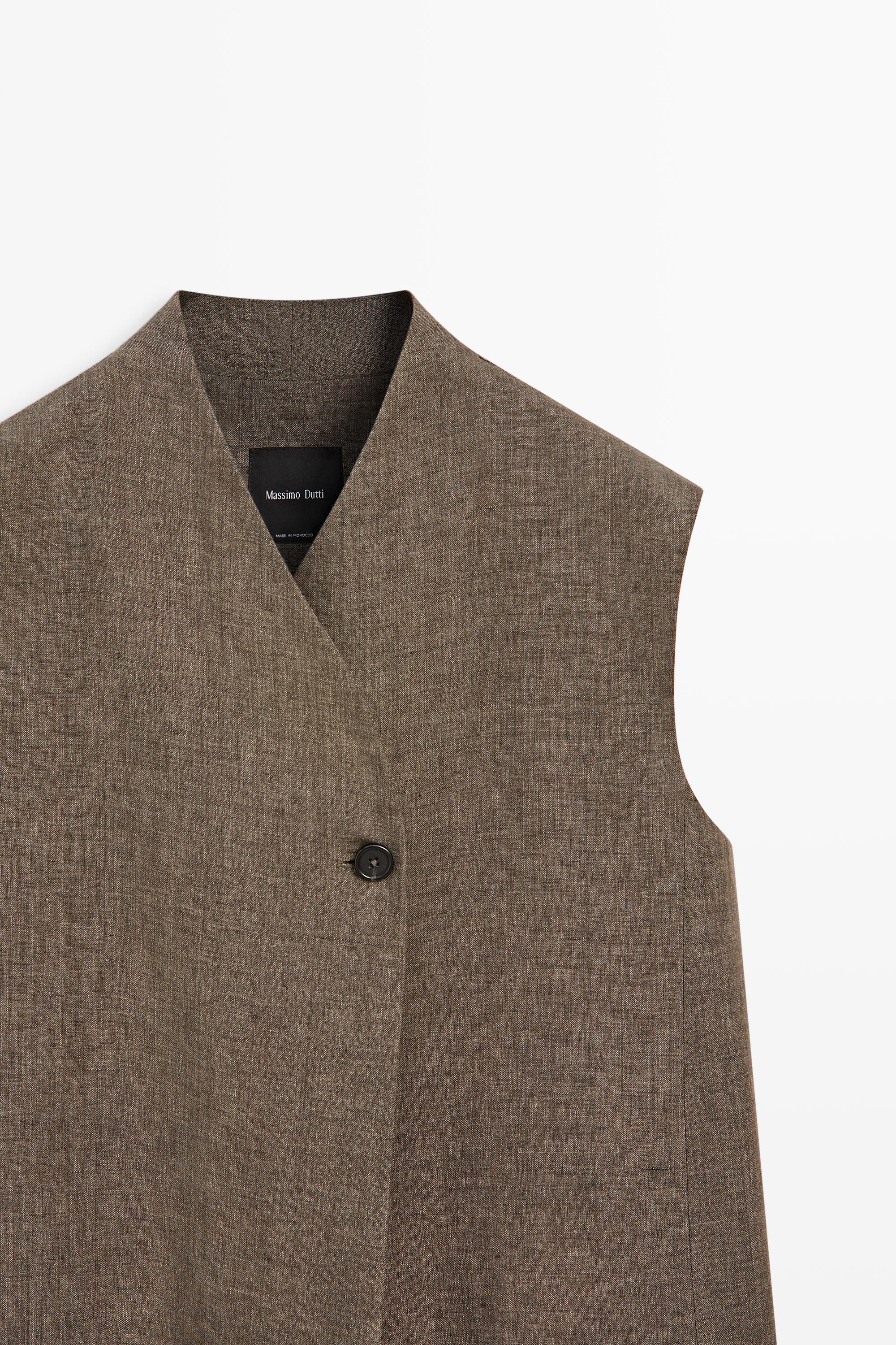 Linen melange waistcoat