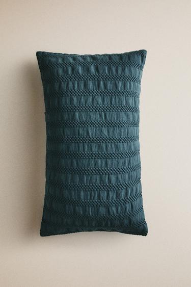 HOUSSE DE COUSSIN ENFANT TEXTURE RAYURES - Bleu de Zara