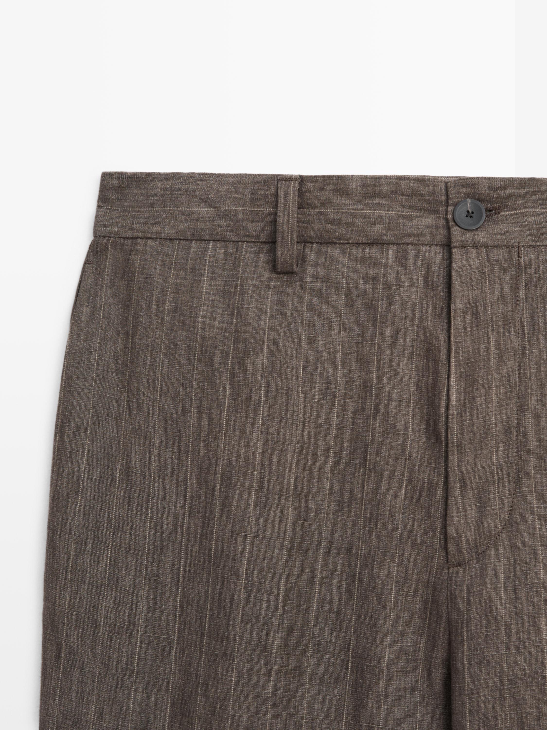 Striped linen trousers