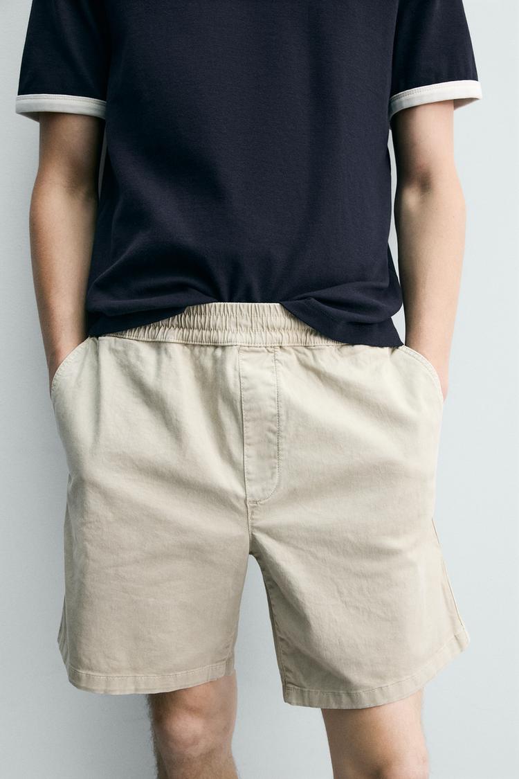 ZARA RELAXED FIT TWILL BERMUDA SHORTS