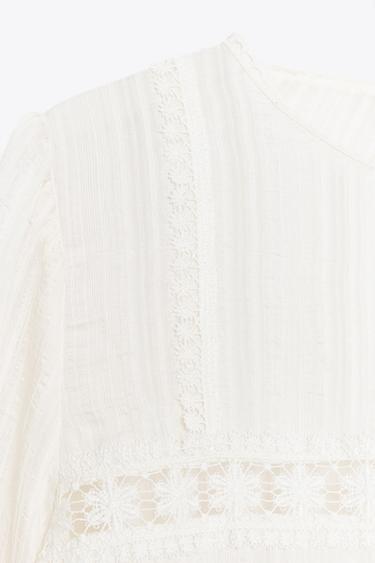 ROMANTIC ENTREDEUX BLOUSE - Ecru by Zara - Image 7