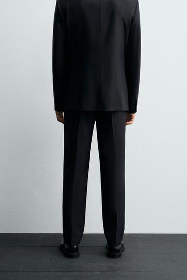 PANTALON DE COSTUME À CHEVRONS - Bleu marine de Zara - Image 2