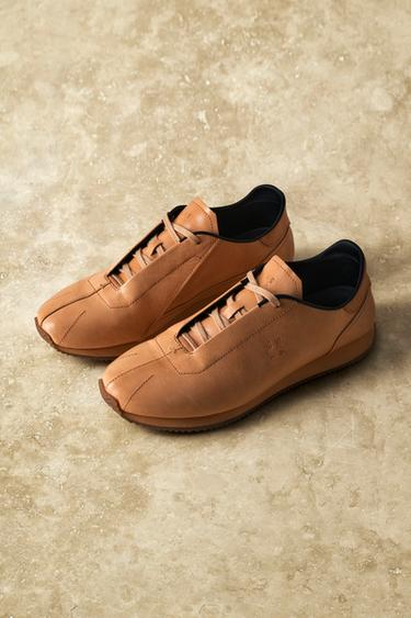 SNEAKERS IN PELLE X SR_A - Fango scuro di Zara