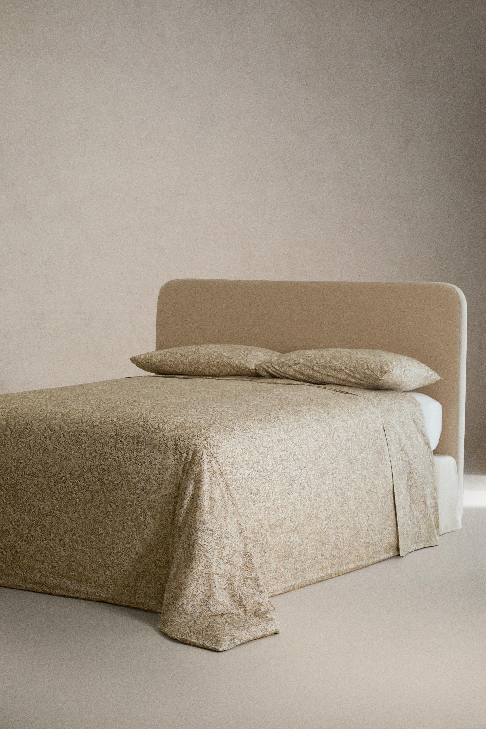 MORRIS & CO. FLORAL SATEEN COTTON FLAT SHEET