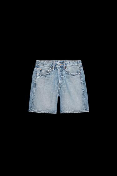DENIM-BERMUDASHORTS MIT MITTELHOHEM BUND – TRF - Mittelblau von Zara - Bild 0