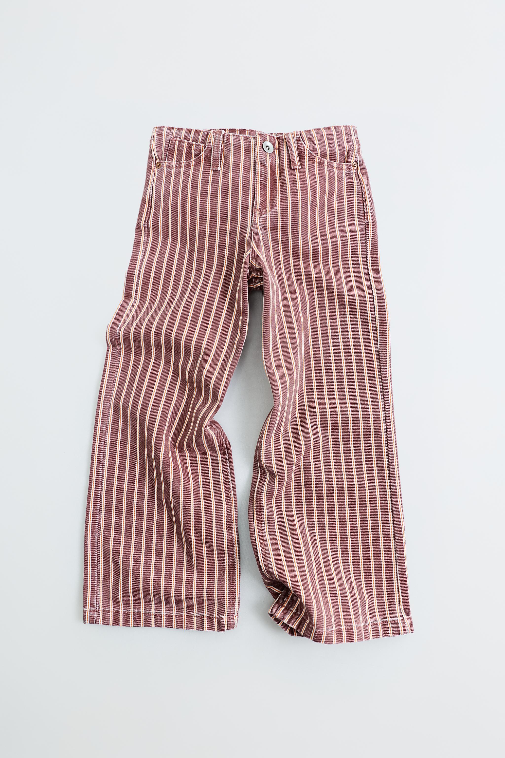 WIDE-LEG JEANS WITH BELT LOOPS — Red Stripe