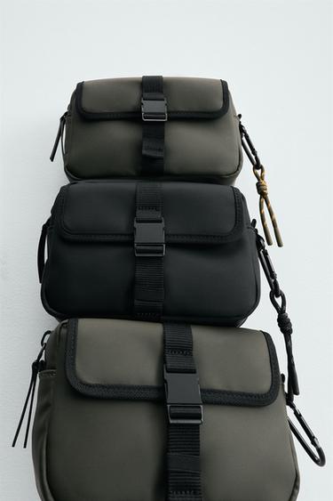 RUBBERISED CROSSBODY BAG - Black by Zara