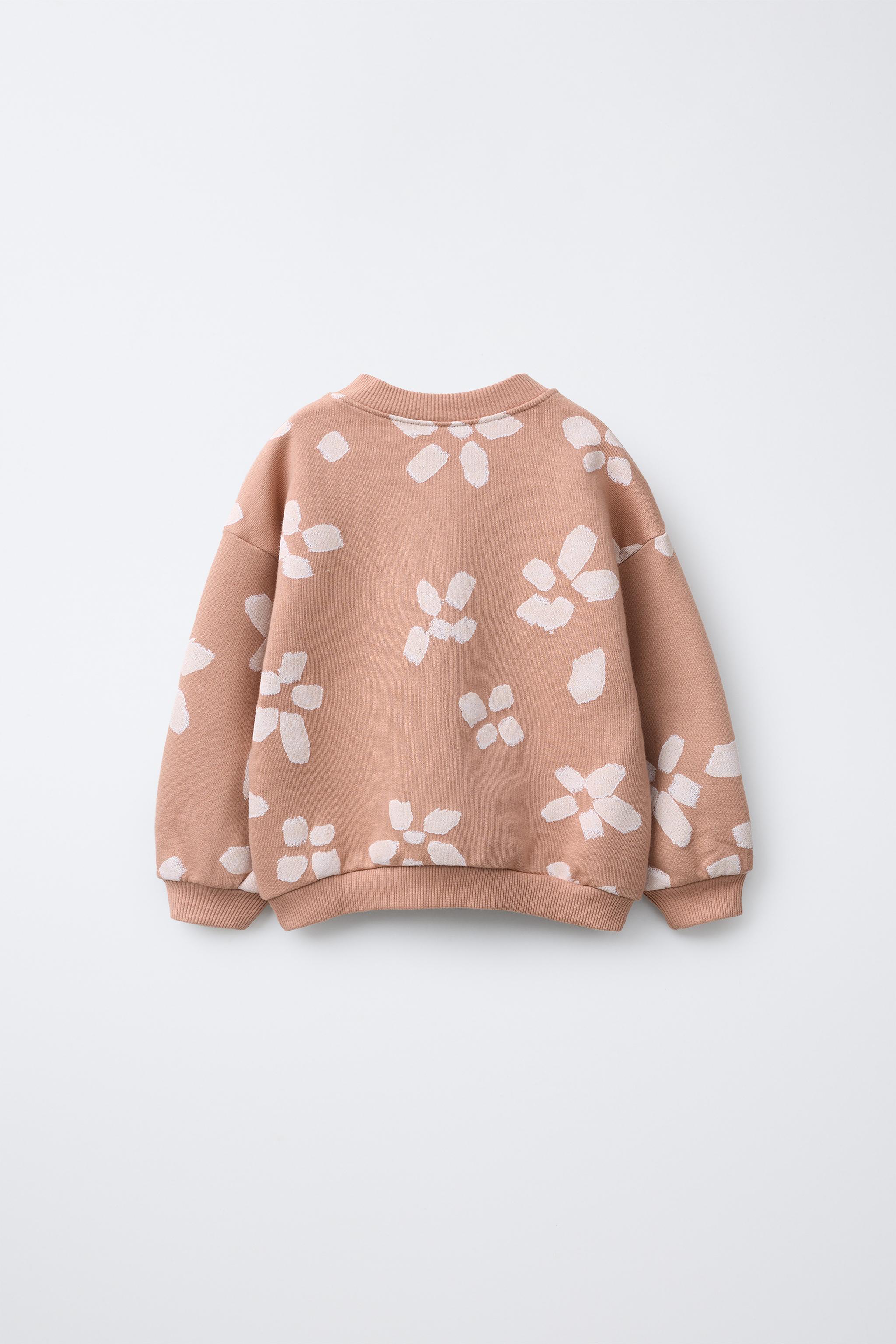 フラワープリントスウェット - アースカラー | ZARA Japan / 日本 フラワープリントスウェット - アースカラー | ZARA Japan / 日本
