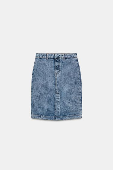 ZW COLLECTION DENIM MIDI SKIRT - Light blue by Zara - Image 6