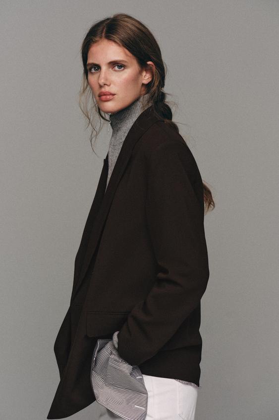 OVERSIZED DOUBLE-BREASTED BLAZER - Brown by Zara - Image 3