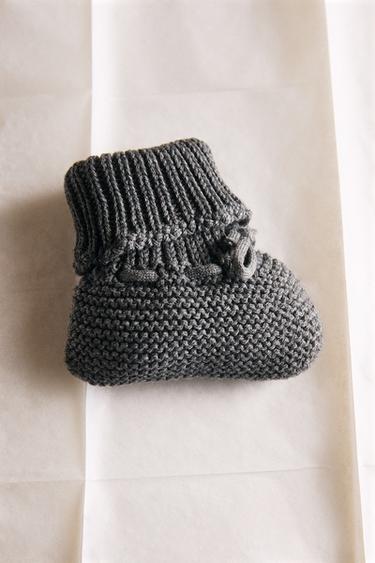 KNIT BABY BOOTIES - Grey by Zara